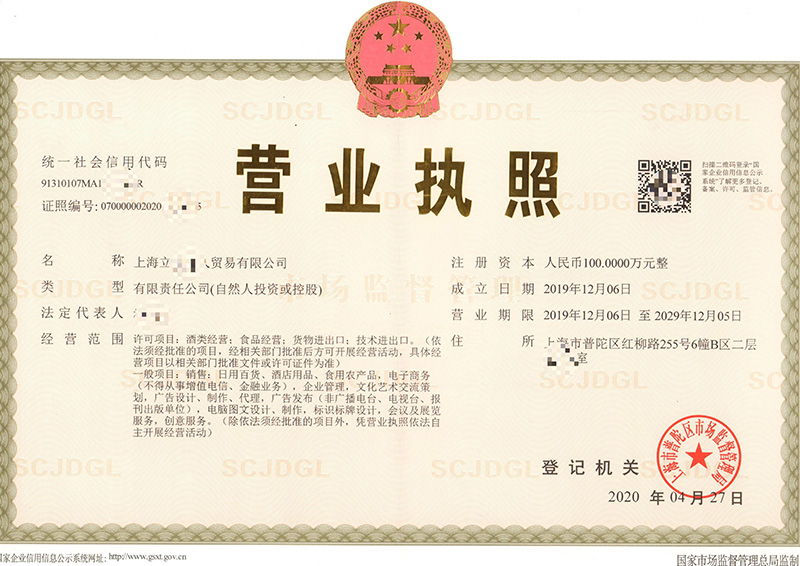 注册公司营业执照案例（三）